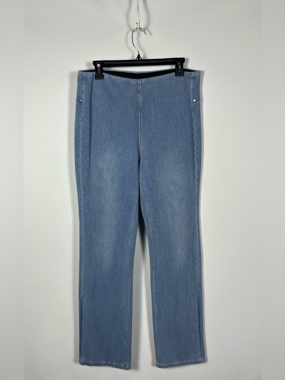 LYSSE Pull On Stretch Denim Leggings Light Blue Size XL Inseam 30”